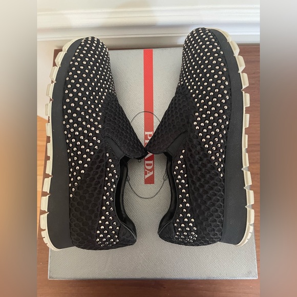 Prada Studded Bee Running 3 Women’s Sneakers Size 36 - Picture 6 of 10